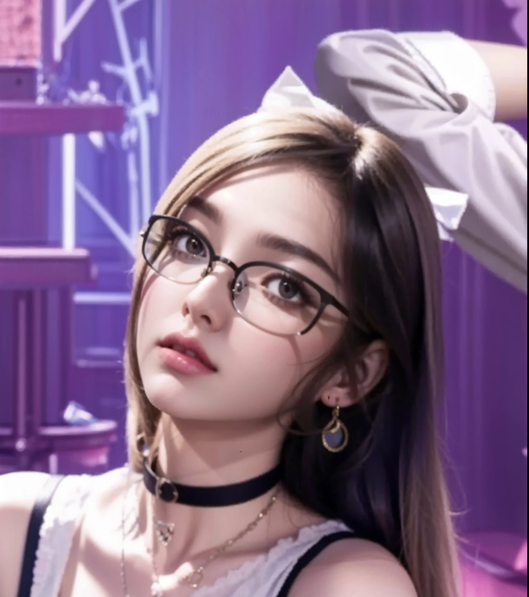 A 21-year-old girl, with glasses