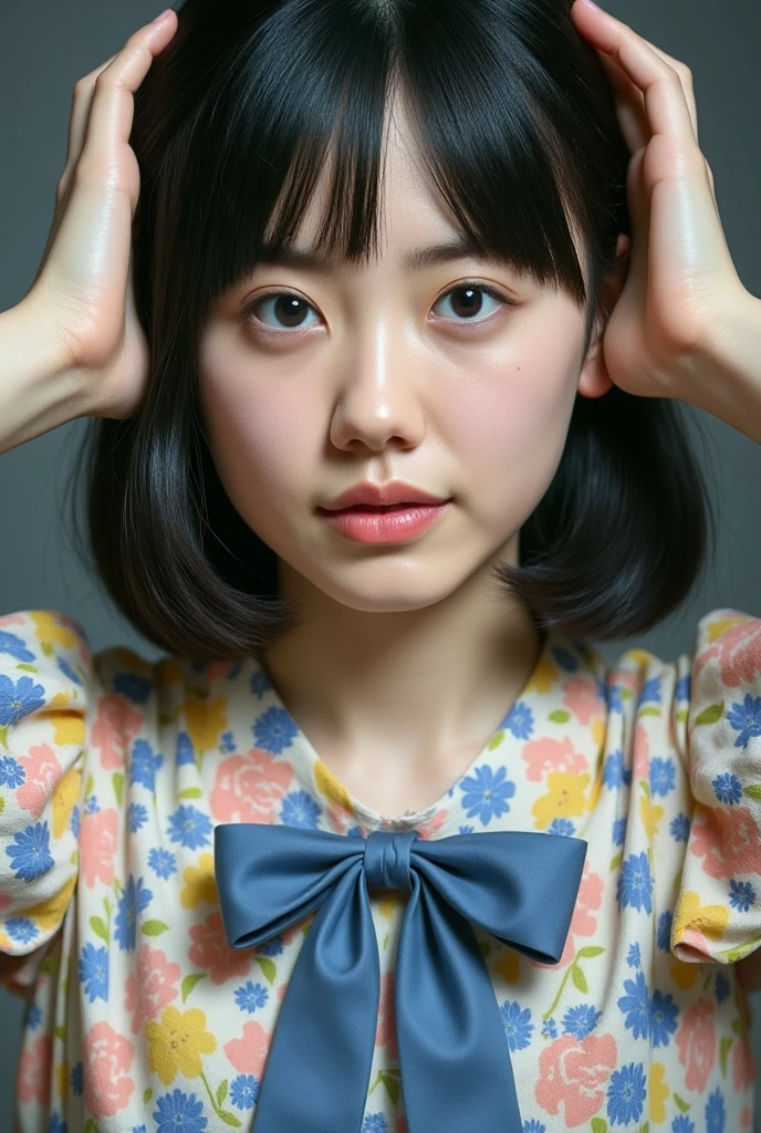 Wear colorful blouses、sleeveless、Lots of ruffles 、 big bow on chest ...