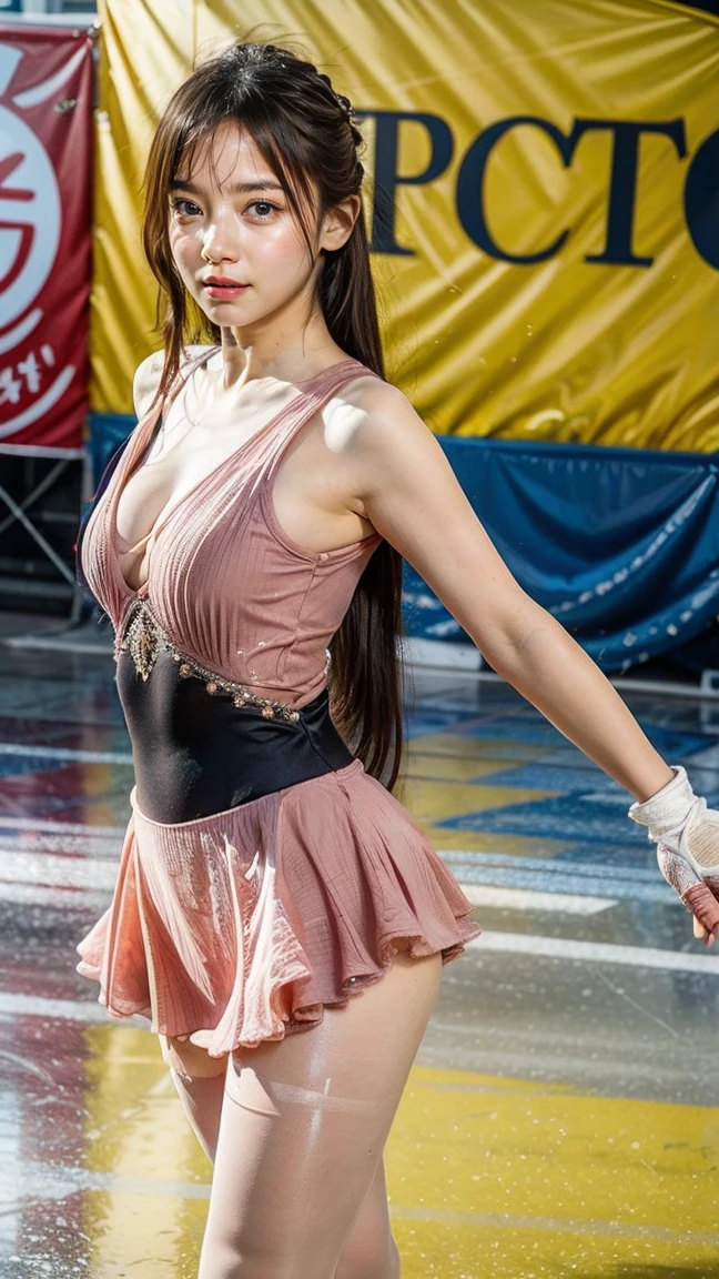 ((midynight, need, 8K, tmasterpiece:1.3)), Full body lesbian, legs long, focal:1.2, busty figure,Beautiful woman with perfect figure:1.4,((dark brown hair, Colossal tits:1.2 )), (low chest,Deep V large breasts,), ((ice cave, icy , Yuki)),Highly Detailed Face and Skin Textur, there are many people there,A detailed eye, 二重まぶた,largeeyes,Cute big breasts,Teenage girl,Bigchest,Smiling,Larger breasts, curlies,Crispy breasts,sweat profusely,Redlip,Hot dance,large bust,Colossal tits,Wear earrings,Noble beauty,beautiful boobs,plum,white skinned,Hot,Big breasts are very charming,eye shadows,Attractions,Hot beauty,Raised sexy,'s,stage,ads,performance,Drama,Huge cleavage,A Lot of Hair,high volume,Japanese beautiful woman,pony tails,mai shiranui
