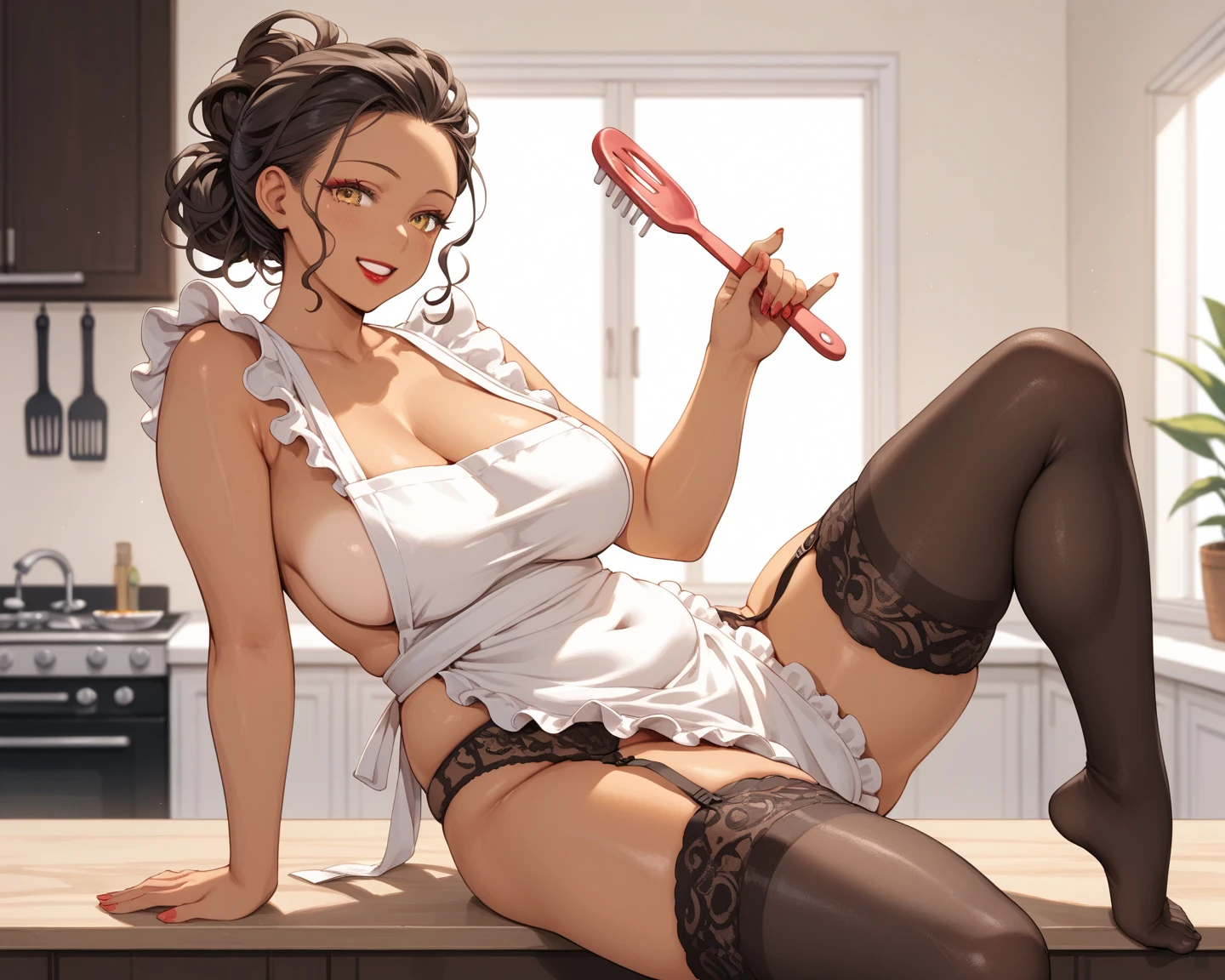 girl, Sweat, vapor, Center of chest, shy, Great hands, Looking at the audience, Cute Smile