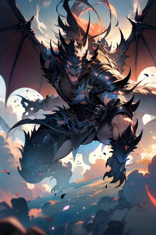 (Gorgeous but torn clothes:1.3),The eyes are full of unwillingness,Covered in scars,alone,(The environment becomes a broken and dark prison:1.3),masterpiece,perfect,HD,different students,perfect的细节,8k,muscle,hair,hairy,Black scales,Dragons,(Limbs are hoisted by chains:1.3)，Shoulder bleeding,Two wings are born on the back and the other wing is broken，whole body
