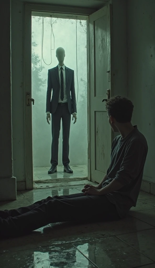 HDR,UHD,8K,best quality,masterpiece,Highly detailed,ultra-fine painting,sharp focus,extreme detail description,Professional,black background,nacht,forest,1boy,solo,standing,full body,<lora:Role_slender_man_v1.0:0.75>,slender man,faceless,long arms,long legs,sharp fingernails,black suit,black_ascot,monster,no humans,(black tentacles extend from behind:1.2),body horror,dark,horror \(theme\),vista-tan,<lora:filter_VHS_v1.0:0.8>,VHS,VHS footage of,distortion,glitch,
