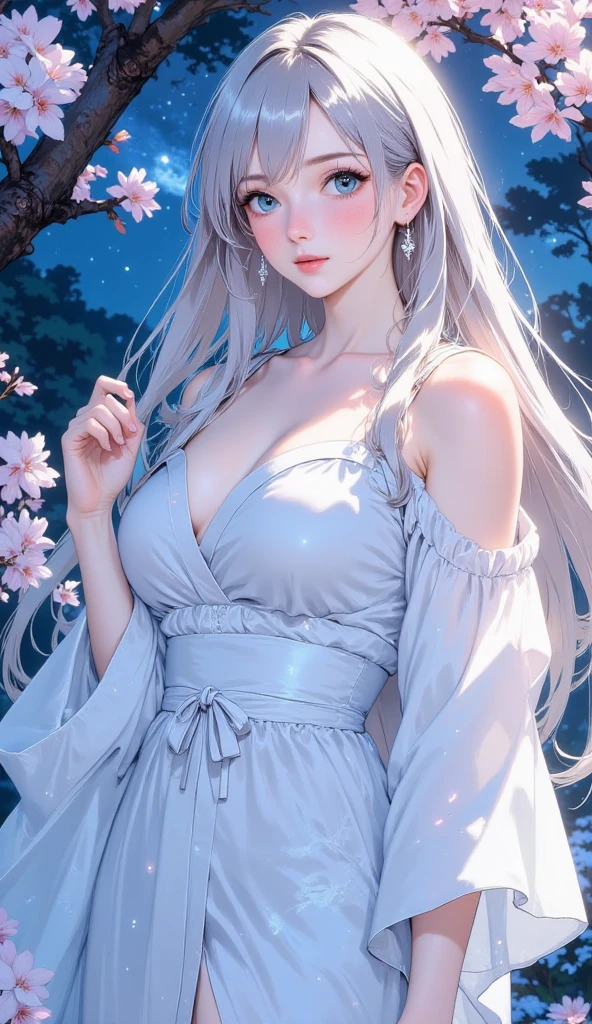 (Harem Manga style:1.2) , Hallucination, daydream , nightmare , Insane Dream , bokeh , erotica , romance , cat nymph and realistic cat , Petals fluttering down , (Single eyelids, round nose, swollen cheeks) , glossy lips , Collarbone , Hair blowing in the wind , Goddess of lust , wrapped body by transparent blanket