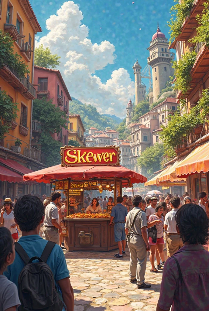 Change the name to Skewer from Adega in the center of the image 