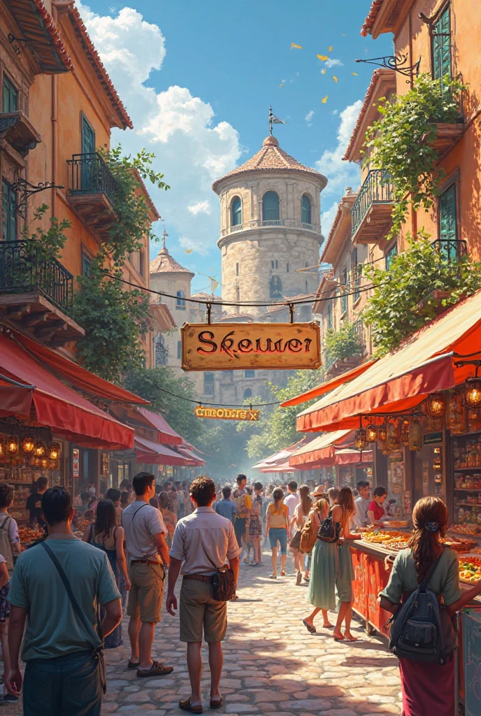 Change the name to Skewer from Adega in the center of the image 