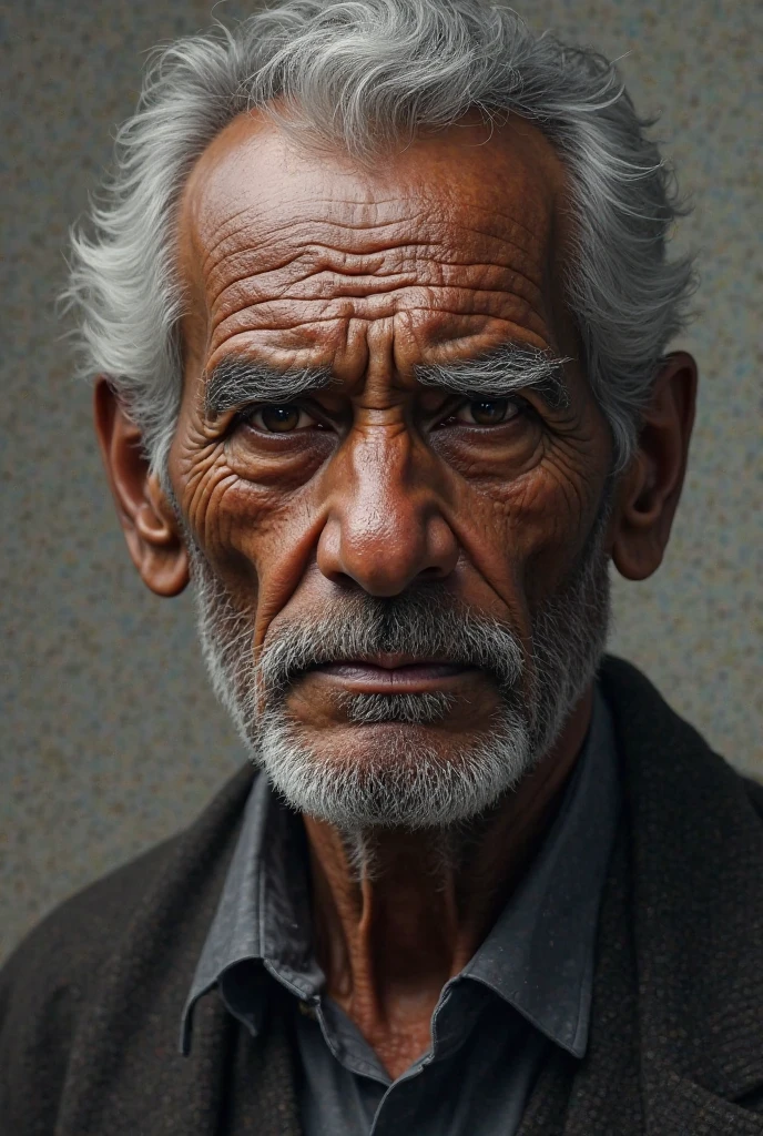 Make a brown man with black eyes and age hair realistic 