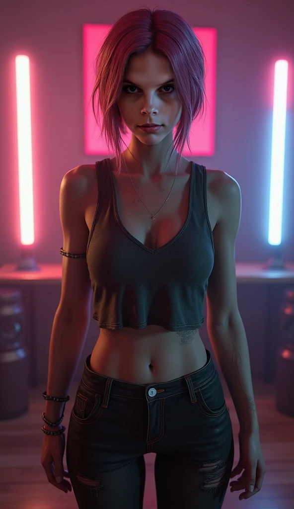 ((Best Quality)), ((Masterpiece)), ((realist)), (detailed), (1 girl), ((whole body:1.4)), woman with colorful hair and piercings, cyberpunk dreamy girl, 4K digital art with high level of detail, awesome digital illustration, Stunning work of art in 8k, colorful digital fantasy art, colorful and dark, Beautiful digital artwork, colorful digital painting, cyberpunk digital anime art, girl with light wave, HD 8K digital wallpaper art, beautiful digital painting