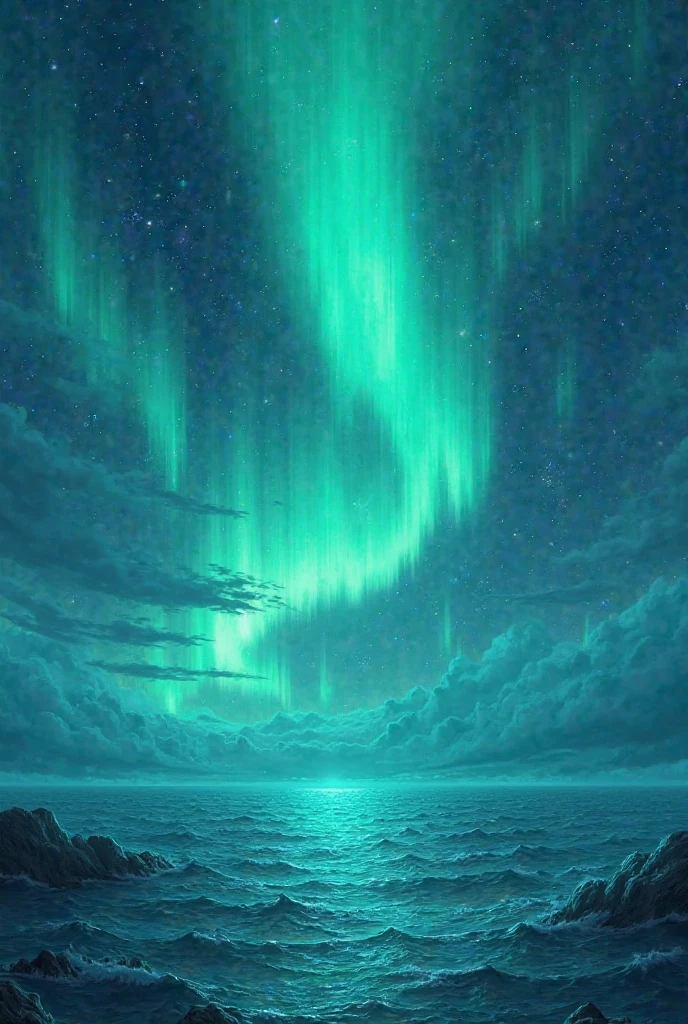 Aurora Borealis above The Emerald Sea 