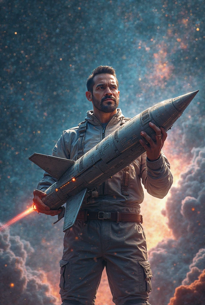 Man holding a space rocket