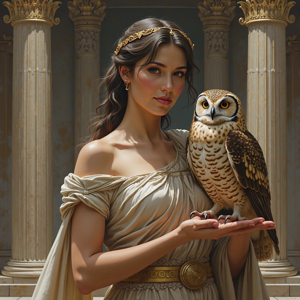 an owl in Athena's hand