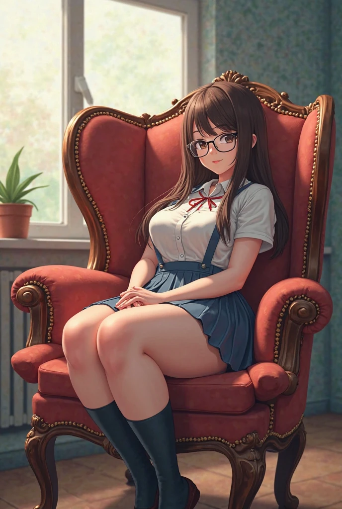 (master piece, best high quality image, very good detailed image, very good detailed character, very good detailed background, very detailed textures, carefully detailed and textures, character alone, full body)
{{((1:character: 52 years old woman, (fair skin, blue eyes, red glasses, brown curly hair, relaxed smile), (red shirt, grey long blue skirt), (clean living room))}}