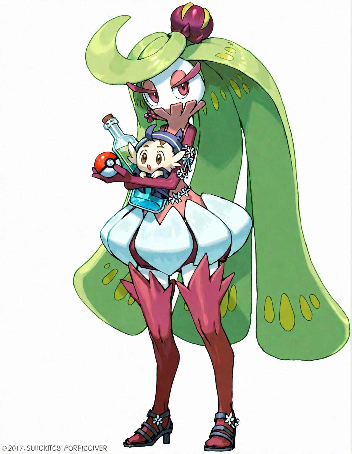 Pokémon、Big Breasts、Pure white skin、evildoer、Faithfully reproduces image prompts