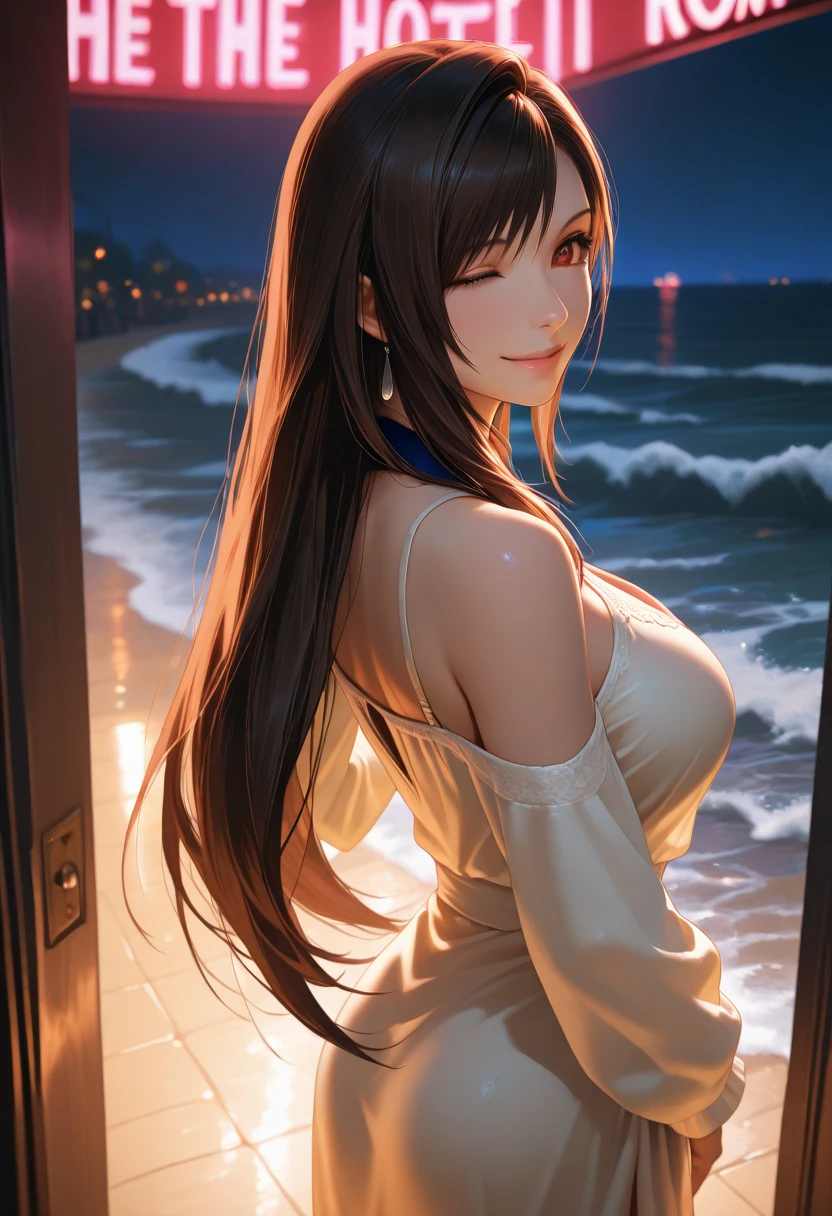 只有一个beautiful girl，Purple Eyes, Black Hair, Hair tied up, Straight bangs，Extremely refined，open your lips，Face is so red，Very white skin，Glowing skin，big eyes，Flowing long hair，beautiful girl, Like a dream，Slim，Soft, (Sensual), (Kawaii), Dream quality，At the bar，Just finished taking a shower，Wipe your body with a bath towel，Naked，Wet，Beautiful big breasts，No pants，Delicate clavicle，Delicate hands and feet，Bare neck，Bare thighs，Exposing the groin，Camel toe，Bare legs，barefoot，extremely shy，Ultra-high resolution, (masterpiece:1.2, best quality), (Delicate and beautiful eyes: 1.2), (Beautiful and delicate face)