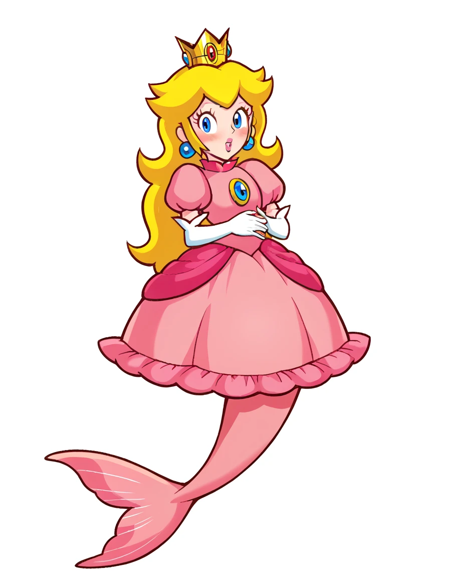 (best quality, masterpiece), (solid outline:1.2),
(princess peach), simple background, side by side, full body, Sexy pink dress, long blonde hair, crown, wavy hair, detailed face, smirking, medium breasts, model pose, shoes, Cleavage, face view, ass view, white panties