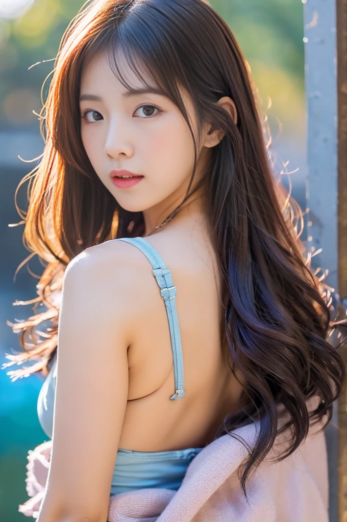 Tabletop, Highest quality, figure, Super detailed, In detail, High resolution, 8k wallpaper, Perfect dynamic composition, I am a photographer, She is a model, Beautiful attention to detail, Bikini, Long Hair, Big Breasts, Natural color lip, Hugging Pose,Supermodel body type,(((Reality,Real,大胆な構figure)))