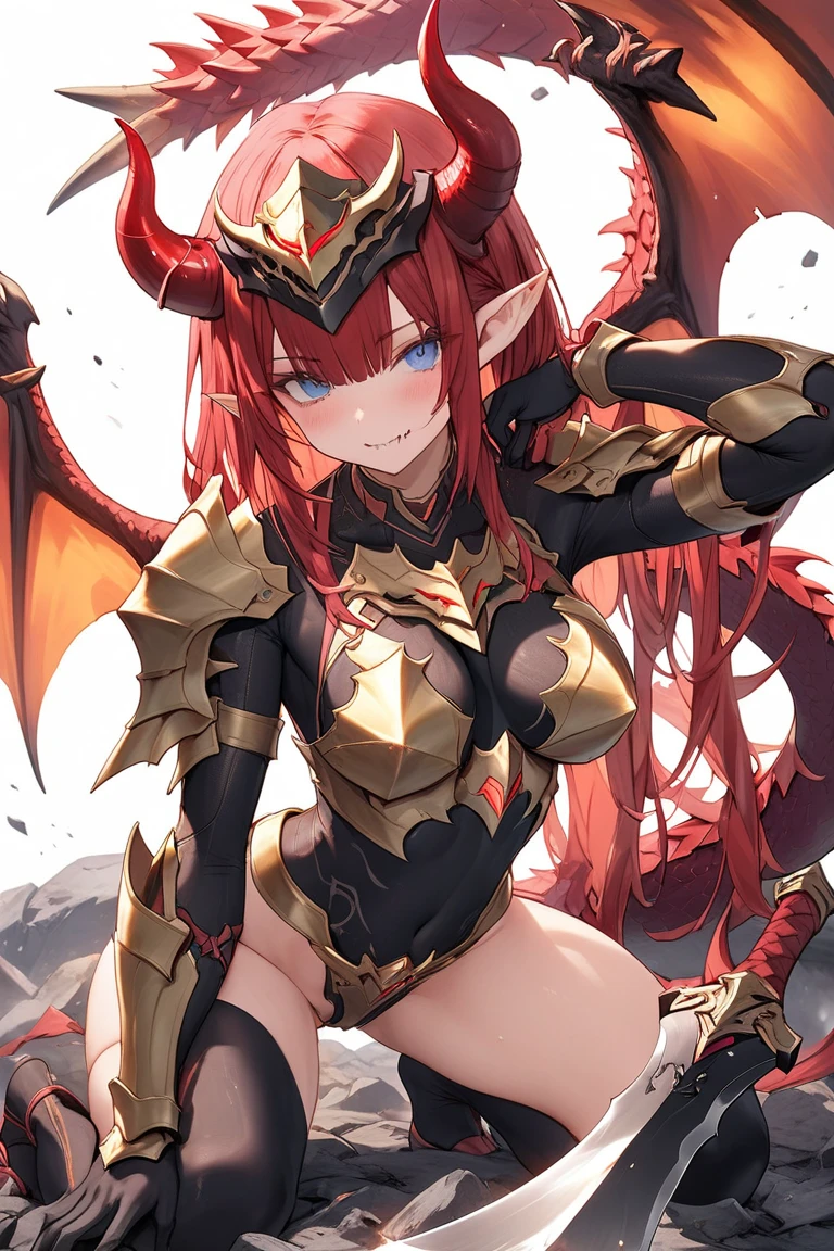 ((highest quality)),(ultra high resolution),(Super detailed),(detailed description),((best CG)),(best work of art),super precision art,amazing drawing art,(Fantasy art with precise details:1.5), (goddess:1.6),(beautiful and well-shaped face:1.5),(confident smile:1.7),(Crimson eyes:1.6),(Armor clad in flames detailed and detailed:1.6),Mysterious flames converge in the palm of your hand:1.3,