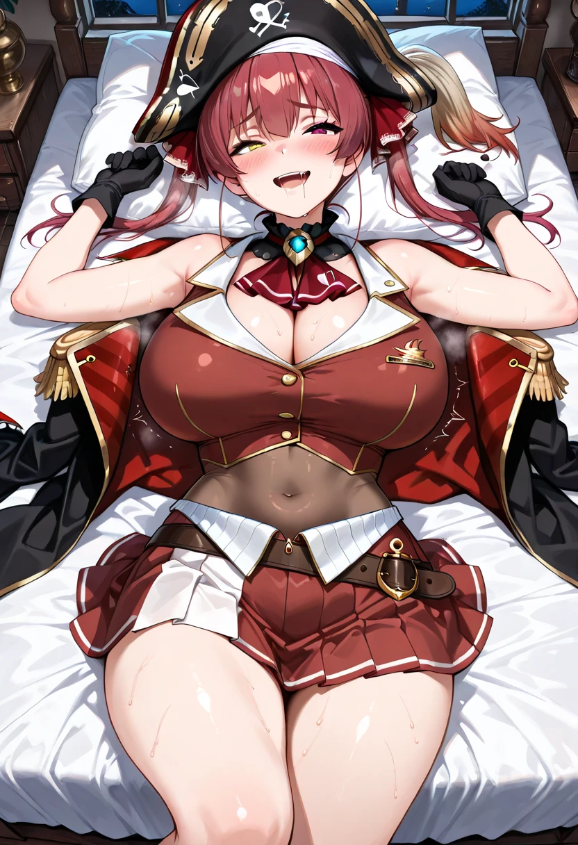 (masterpiece, best quality),25 years old,blonde hair,twin tail,beautiful breasts,(large breasts,disproportionate breasts:1.3), BREAK (magical girl costume,fur trim:1.6),(fur-trimed skirt:1.4), ribbon, BREAK (from below,cowboy shot,lighting forward:1.3), BREAK ,nsfw,(stare at viewer with stern eyes:1.5),(bitting own lip:1.1),(angry:1.3),(tears:1.3),nose blush,(badmood:1.4),(steam:1.1),(sweat:1.1),(flying sweat:1.1), BREAK,on back, (lying:1.5),pillow,bed,sleep assault,