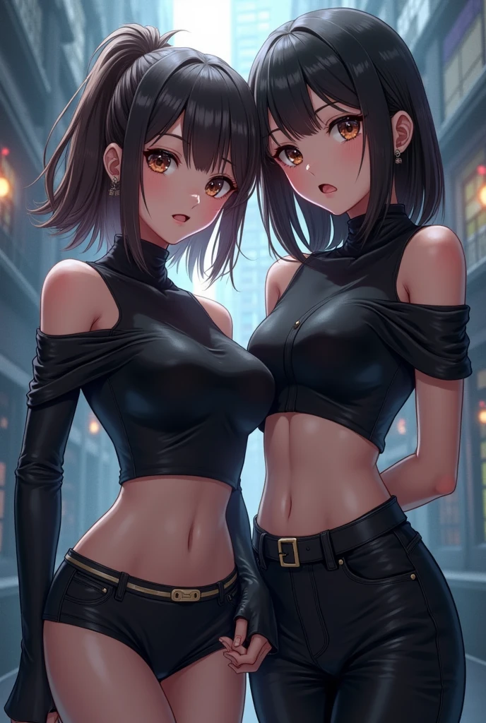 (masterpiece, detailed shadow's, detailed background, detailed background, smooth lighting,extreme detailed background, ultra-detailed;1.6), best quality, expressive detailed shiny dark green eyes:1.6, perfect face:1.7, short thight hot pants, showing tong, wearing thigt small wet top, underboobs:1.5, sweating after exercise, expressive make up,in park at night, moon light, night sky, hot summer night