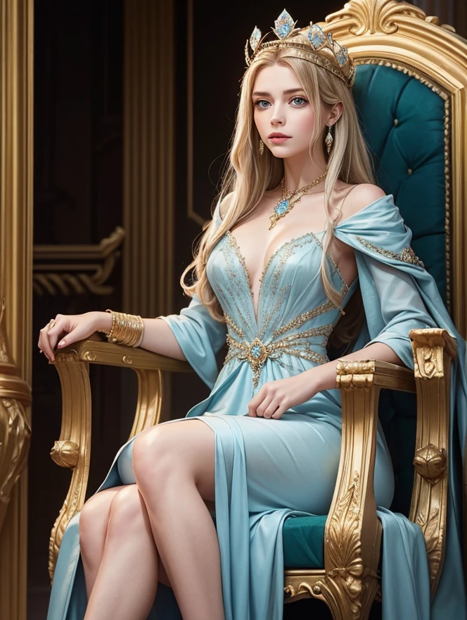 14-year-old barefoot royal beauty ((British classical aristocrat)) full body photo, no shawl, no shawl, model portrait, messy long hair, broken ornate dress tattered, golden long hair shawl (very detailed CG unity 8k wallpaper), huge Breasts, Fascinating Expression, Smiling, Ruddy, Shy, American Industry&#39;s Most Beautiful Art Full Body Shot, Ed Blinkey, Atey Ghailan, Studio Ghibli, Jeremy Mann, Greg Manchess, Professional Majestic Paintings by Antonio Moro, ArtStation Trends, CGSociety Trends, The Art of Intricate, Highly Detailed, Clear, Dramatic, Realistic Painting, with Greg Rutkowski (NSF Conference)