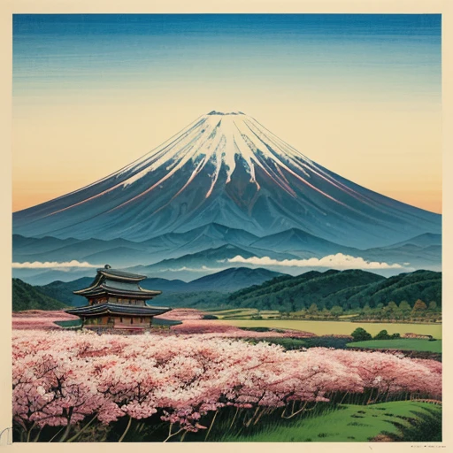 a close up of a painting of a mountain with a tree, mount fuji on the background, japanese art art, mountain fuji on the background, traditional japanese art, japanese art, japanese art style, fuji choko, japanese art on behance, mount fuji, classical japanese art, mount fuji background, japanese print art, traditional japanese painting, japan poster