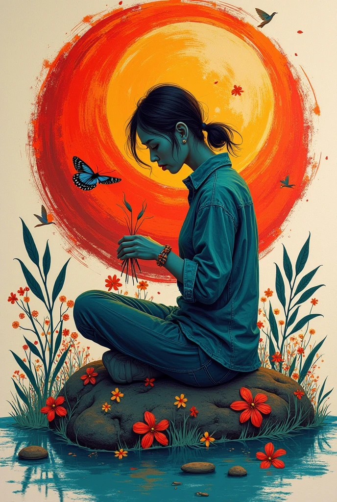 GENERATE THE LOGO OF MY PROJECT CALLED ILLAY DE PLATOS THAT IS PAINTED BY VULNERABLE PEOPLE. I WANT A VERY CREATIVE, MORE ENVIRONMENTALLY FRIENDLY LOGO THAT IS SOCIALLY RESPONSIBLE, ECONOMICALLY AND ENVIRONMENTALLY AND ARTISANAL/Position, By Yukisakura, stunning full color