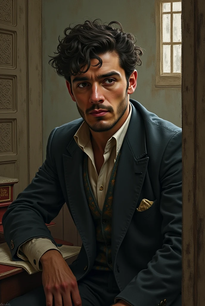 The book Zehra by Nabizade Nazim "Suphi" karakteri. But let Suphi be in a prison. It will not be terrible. He will be convicted. Draw in accordance with the tanzimat periods of the Ottoman Empire. 