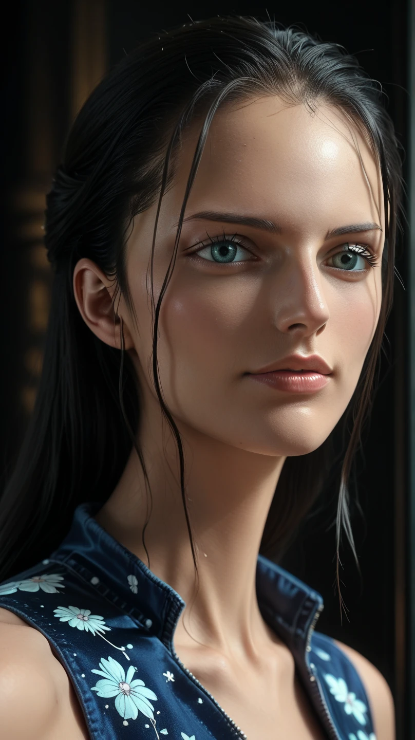 masterpiece, best quality, dark theme,
1girl, solo, nico robin,
close up,
