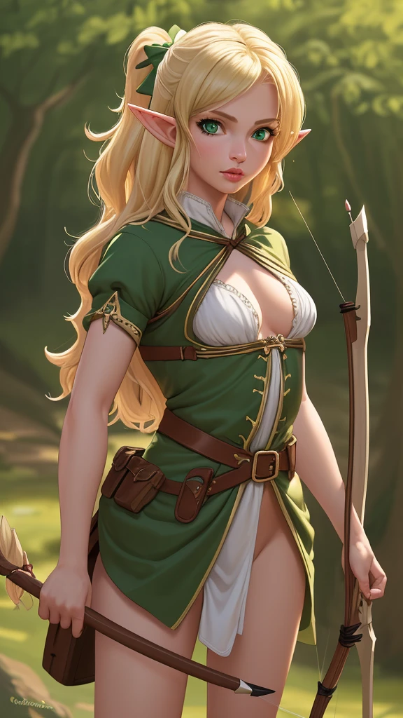 blond haired woman with bow and arrow in forest setting, fantasy art behance, fanart best artstation, 4k fantasy art, 2. 5 d cgi anime fantasy artwork, art of wlop, ross tran and wlop, wlop art, stunning character art, wlop and ross tran, chengwei pan on artstation, best of artstation