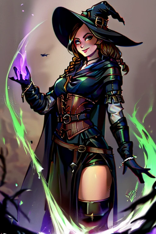 (dynamic pose:1.2),(dynamic camera),solo, close-up witch character,(complex game screenshot background),shadows