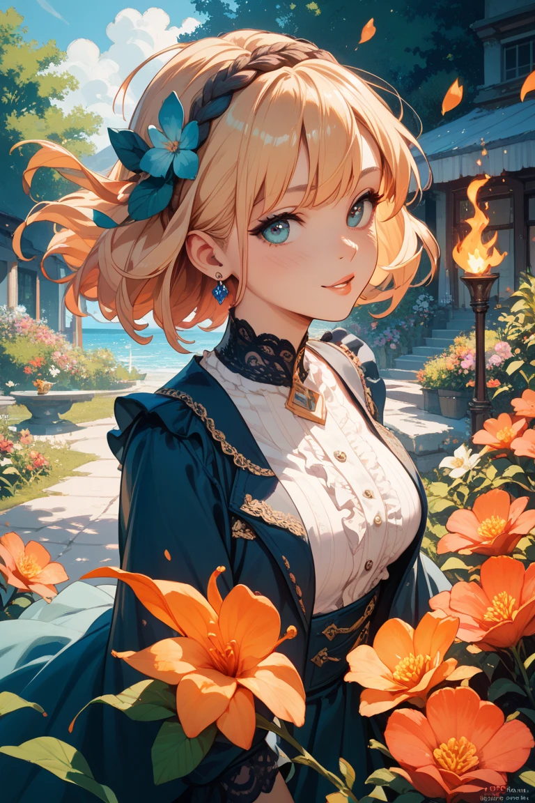 It feels like a flame surrounds a flower