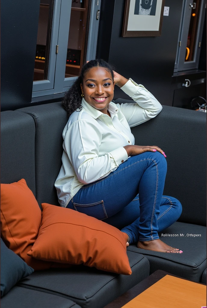 Black girl in sitting upskirt
