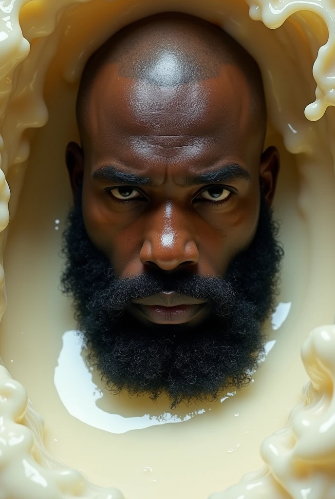 (full body shot, ultra-detailed, best quality, photorealistic:1.37, 4k, realistic, portrait photography, jiggling male, black guy, dressed with melted chocolate, melt chocolate everywhere, fluid brown chocolate, dense fluid chocolate, matte light, iconic pose, detailed facial features, vibrant colours, melt chocolate background, 35mm)