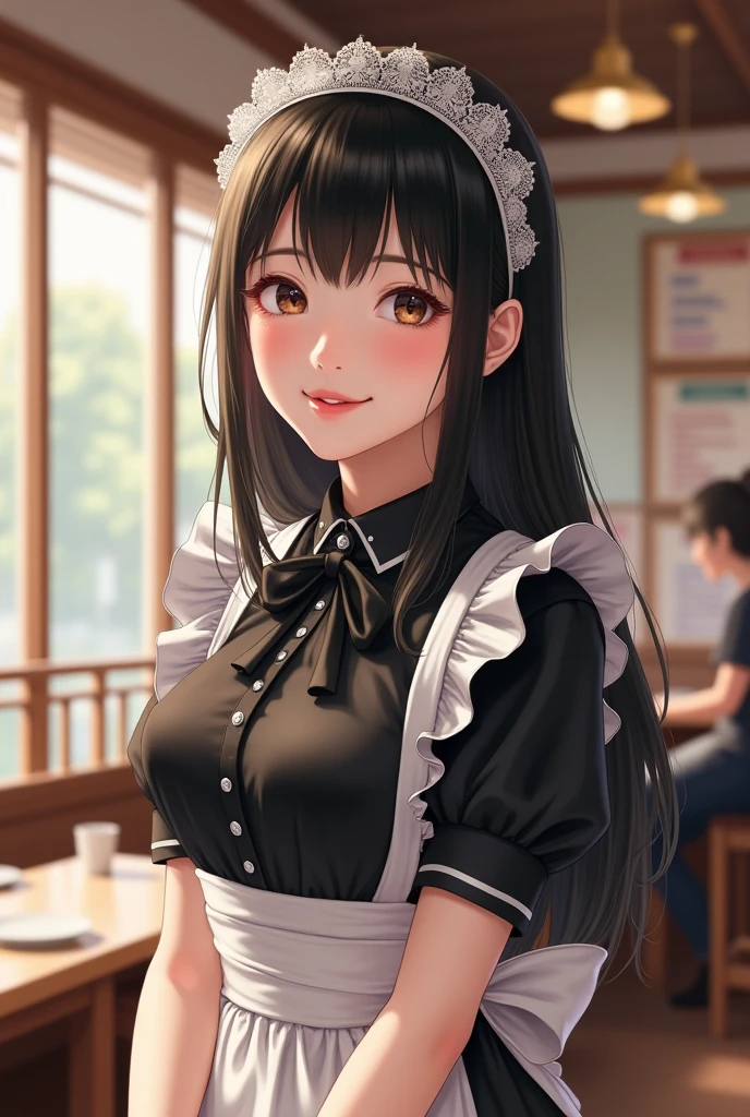 waitress　Ruffled headband　Large Breasts　tits！giant tits,,maid