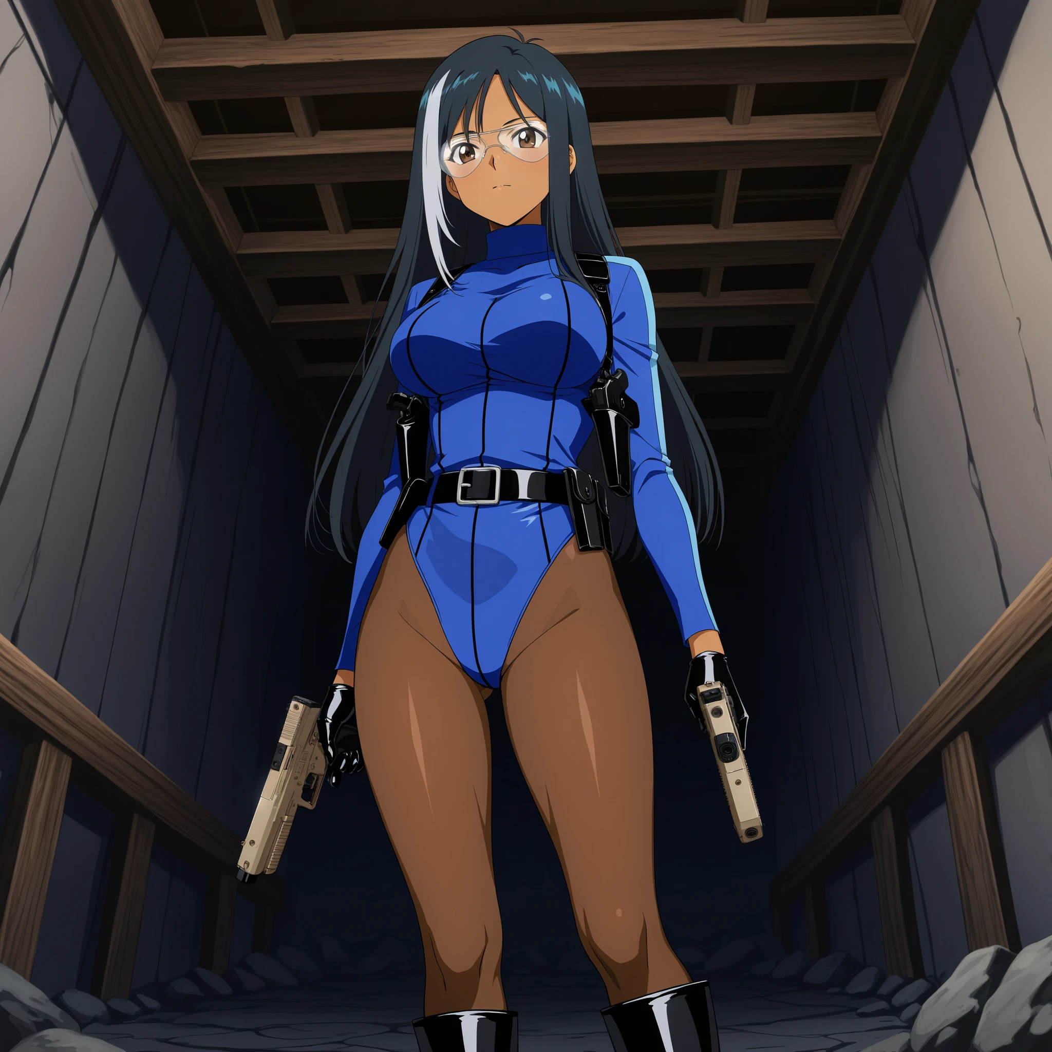 Masterpiece, Best Quality, Highly detailed, illustration, absurdres, street fighter, doll suit, shadaloo doll, dollsuit, girls, multiple girls, expressionless, blank eyes, looking at viewer, red gloves, emotionless, black latex, corrution, mind control, female combatant, full body, hypnotized, unhappy trance, full body suit, ribbed bodysuit, both arms at side, stand up straight, obey, perfect female body, extremely glossy latex, hypnosis, hypnoLora, empty eyes, Mind control device, oses, submissive_pose, Slave, hat, necktie, stand up straight, standing, standing at attention, Slave, hat, necktie, belt, extending the right arm from the shoulder into the air with a straightened hand, nazi saluting, military, military saluting, salute, Teresa Wagner, Tada-kun wa Koi wo Shinai, ponytail, blonde hair, blue eyes
