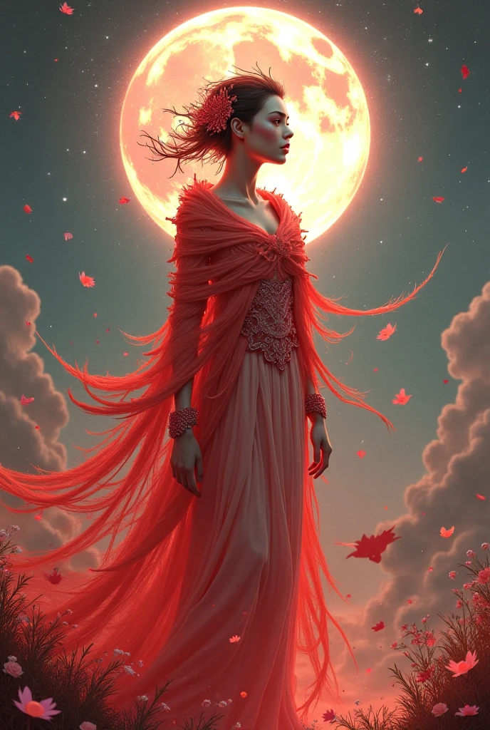 Create a character with a blood moon theme, dried yogurt, silver honey theo nét vẽ của game cookie run kingdom