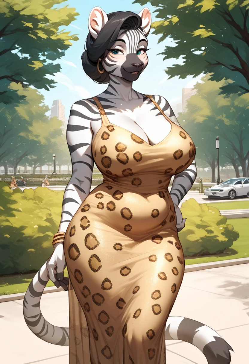 (((Detailed anatomy, detailed eyes, detailed body detailed face, best quality, high resolution))), solo, 1female, cheetah, young body, brown furs, no hair, fat, silver eyes, in the street, by K0bit0wani, by Buta99, by Buta99, Female cheetah, fat, fat belly, fat thighs, fat arms, lovehandles, chubby, big breasts, silver eyes, golden yellow fur, black cheetah markings, kimono, silver earrings, silver bracelets, silver rings, silver necklaces
