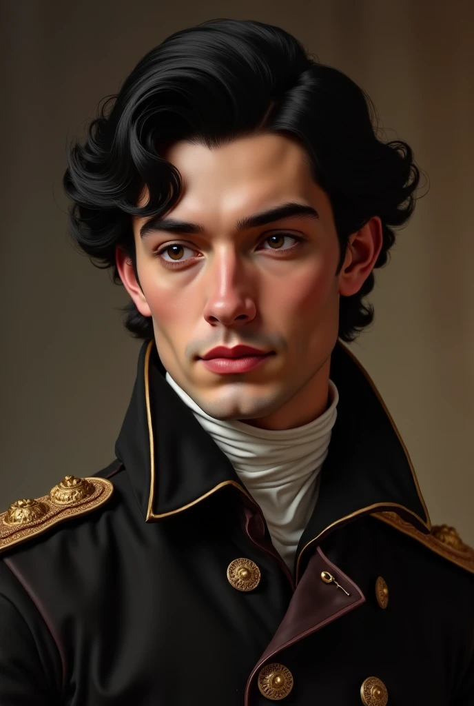 The Handsome Duke, approximately 28 years. He has wavy black hair, that almost reach the shoulders. 