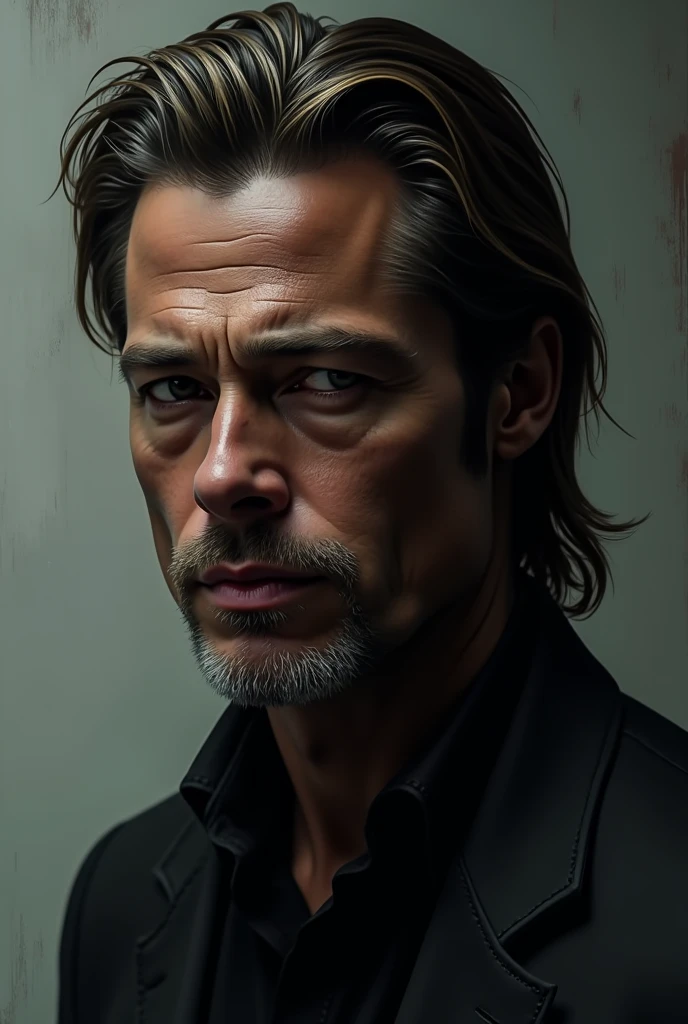 Brad Pitt with dark skin