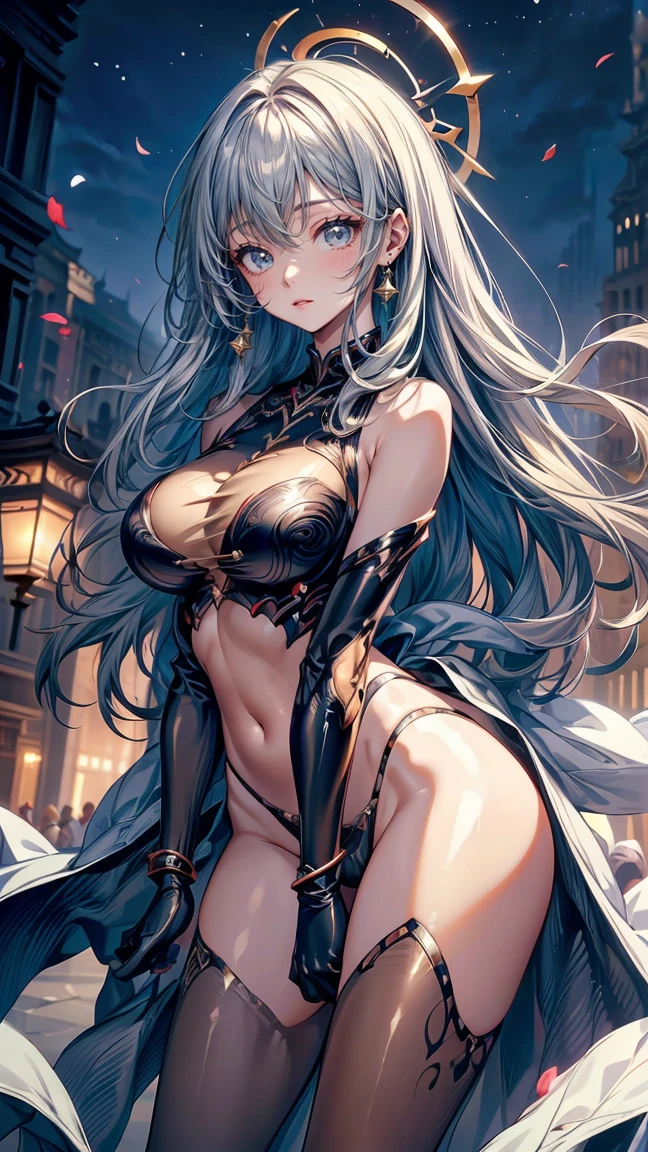 8K, Ultra High Definition, Super detailed, Shiny detailed hair, detailed face, fantasy landscape, solo, looking at viewer, {{best quality}}, {{masterpiece}}, {{ultra-detailed}}, {detailed light}, ultra high quality eyes, detailed eyes, perfect eyes, large eyes, red eyes, black hair, long hair, beautiful, skinny body, white skin, slutty, erotic, blushing, standing in suggestive pose, nsfw