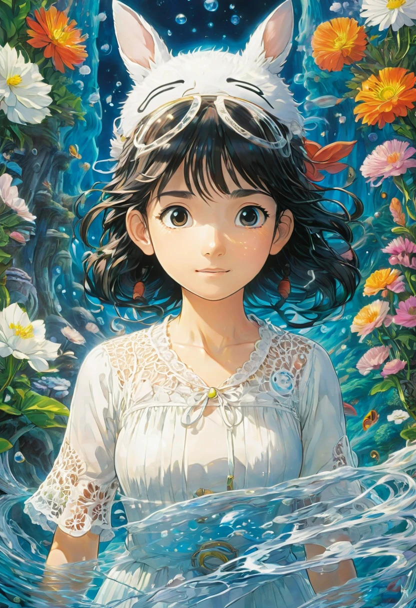 White Lace, by Studio Ghibli, best quality, masterpiece, very aesthetic, perfect composition, intricate details, ultra-detailed
