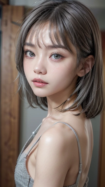 ((sfw: 1.4)), ((sfw, handsome short hair, 1 Girl)), Ultra High Resolution, (Realistic: 1.4), RAW Photo, Best Quality, (Photorealistic Stick), Focus, Soft Light, ((15 years old)), ((Japanese)), (( (young face))), (surface), (depth of field), masterpiece, (realistic), woman, bangs, ((1 girl))