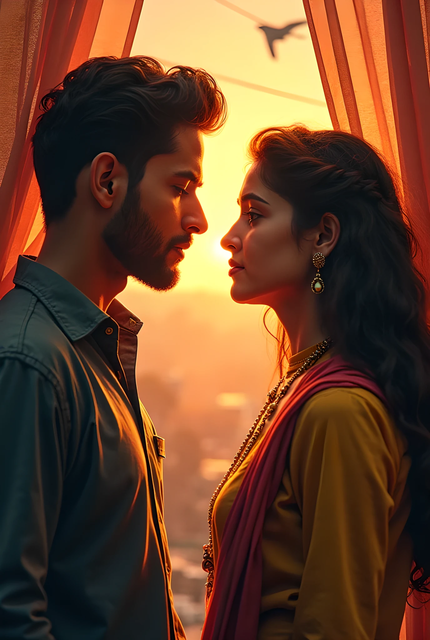 Make a poster of a audio story story is a man from Kolkata and a woman from kabul afganistan Those who are not supposed to meet but If he suffers in Calcutta, he also suffers in kabul afganistan Why is that? Will they meet? Name of the audio story is 'KOLKATA KOBUL KABUL ' director Saswata 