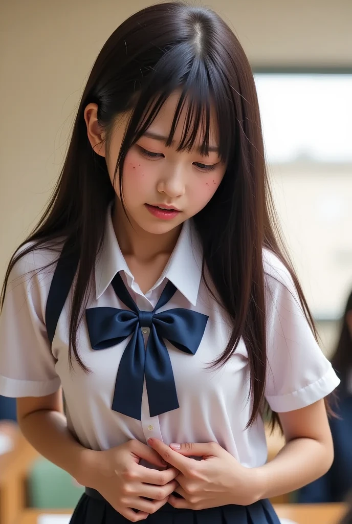(masterpiece, Highest quality:1.2), 8k, young美しい女の子, 85mm,Official AR RAW Photos,Looks young,young,Baby Face,clear,Junior high school freshman,very cute,Idol Style,student,10 generationsの少女 ,put your hands behind your back,young,Sheer white panties, I can see your chest,Flat Chest,Erect nipples,No makeup, Film Grain, chromatic aberration, Sharp focus, Face Light, Bright lighting, 10 generations, Detailed face, ((((((14 year old high school girl))))))、Tight waist,Delicate body,In the classroom at night,Delicate genitals,Genitals are clearly visible,young性器,Wide-open legs,Wide-open legs,Please spread your legs as far as possible,Look at my genitals,Showing off genitals,Feels good,From below,From the ground