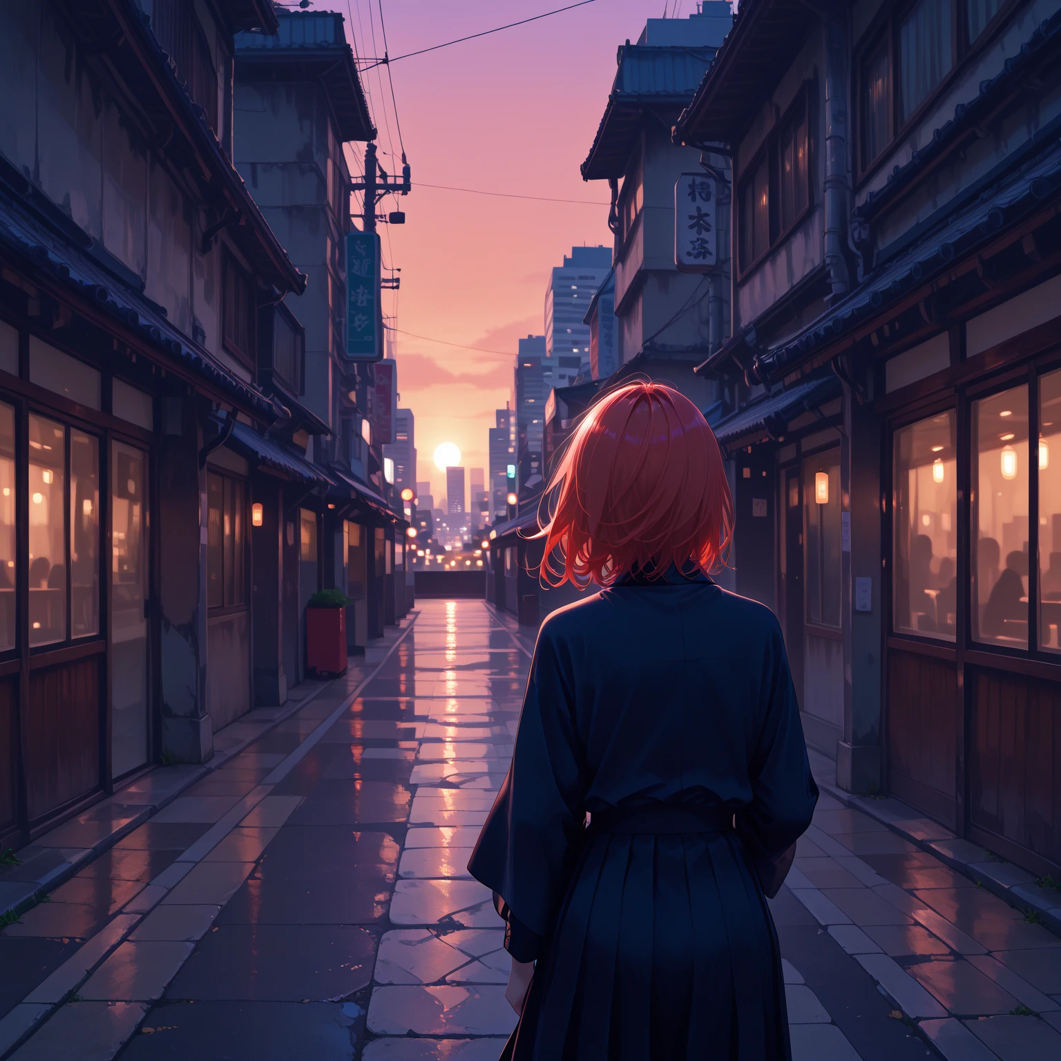 masterpiece,best quality,depth of field,blurry background,scenery,tokyo city,shinjyuku,evening