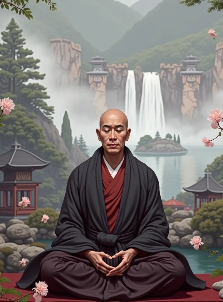 In the Buddhist garden