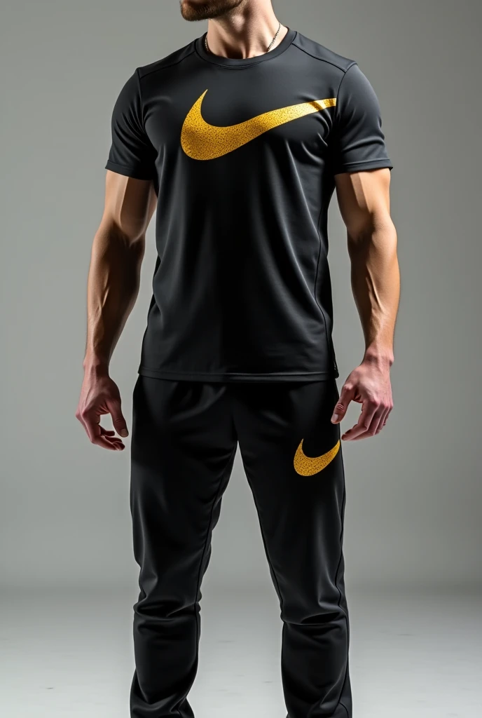 make a nike persona, I need him to be from the west, is that he is wearing Nike all over his body and in the background it is a photo studio