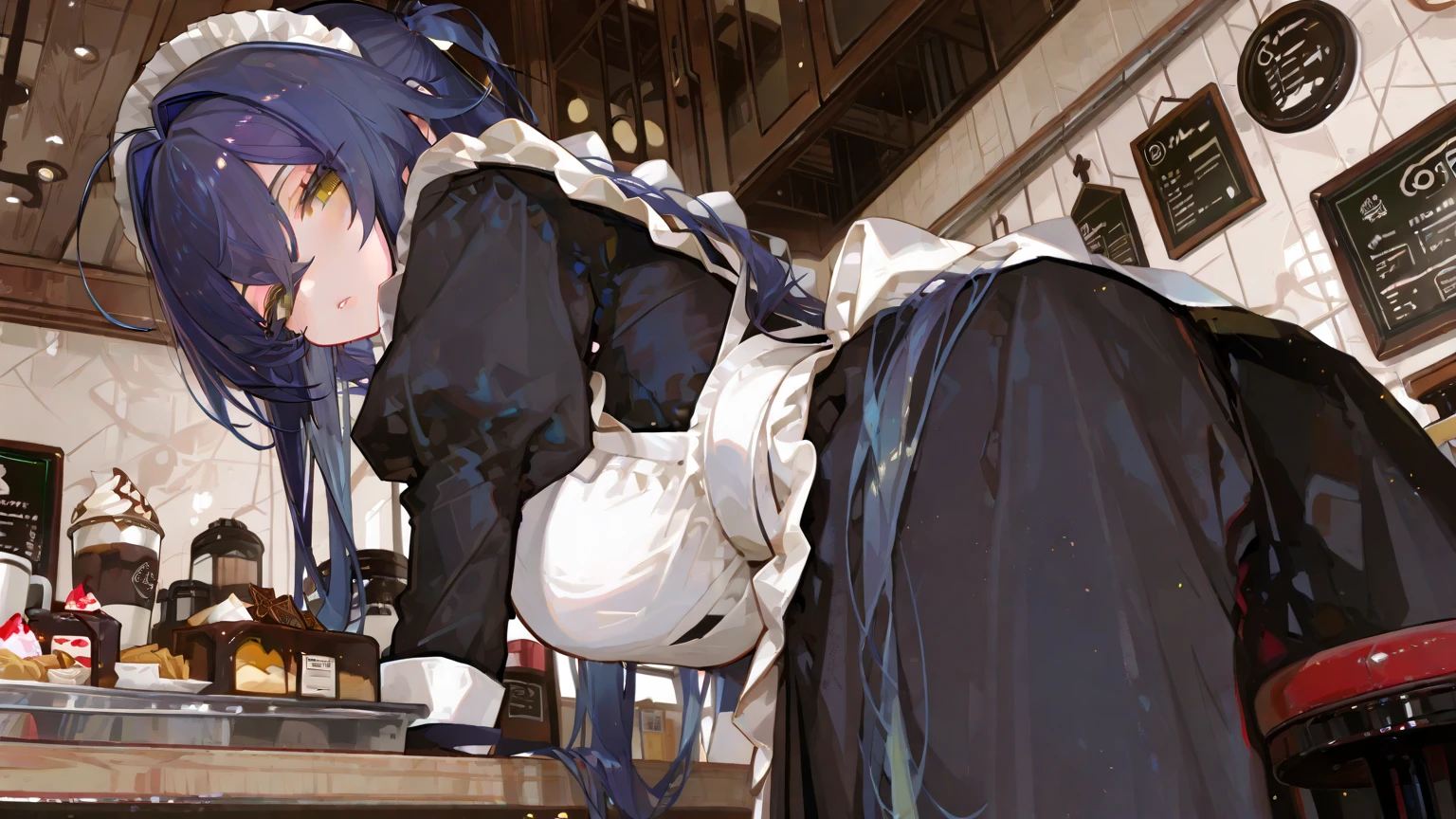 Highly detailed, High Quality, Masterpiece, beautiful, kitchen, (multiple girls, 2girls:1.2),
BREAK wrench_aqueousmei, horns, <lora:Char_HonkaiImpact_RaidenMei:0.8>, cowboy shot, white apron, (white chef hat:1.2), (apron:1.1),chaos, burnt clothes, burned food, food, panicking, embarrassed, from behind,
BREAK, Raiden_Shogun_\(genshin impact\), Raiden_Shogun:1.2, blue hair, long hair, <lora:Char_GenshinImpact_RaidenShogun:0.8>, cowboy shot, white apron, (white chef hat:1.2), (apron:1.1), blue eyes, chaos, burnt clothes, burned food, food, panicking, embarrassed, from behind,