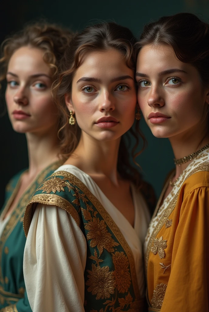 Well, I want a picture of a film that you designed to tell me about the suffering of women in the past and how they are trying hard to save their lives and be free. I want the picture created by you, but the focus of the picture is three beautiful girls, each one with sharp features and two nice features. The film is called Sword of Freedom

