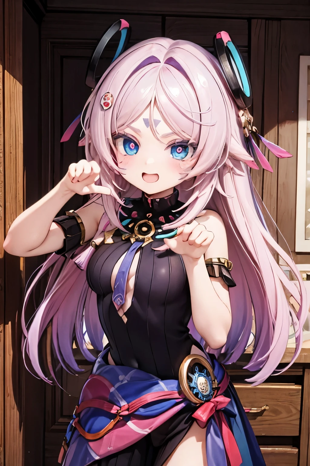Doing a cute silly pose