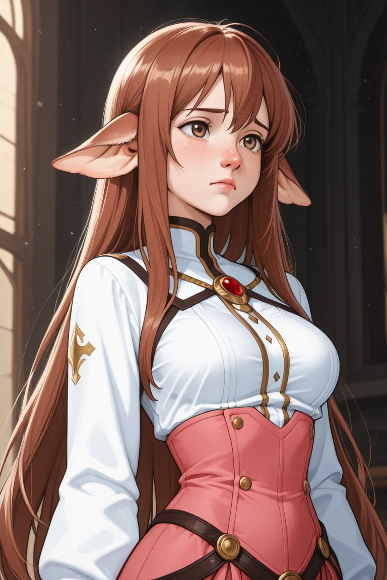 beautiful detailed girl with long flowing hair, extremely detailed face and eyes, big breasts, satisfied expression, wearing cat ears and a cat tail, short guy without cat ears, detailed portrait, photorealistic, 8k, highres, masterpiece, chiaroscuro lighting, cinematic composition, intricate details, realistic, vibrant colors, dramatic lighting, volumetric lighting, depth of field, dynamic pose